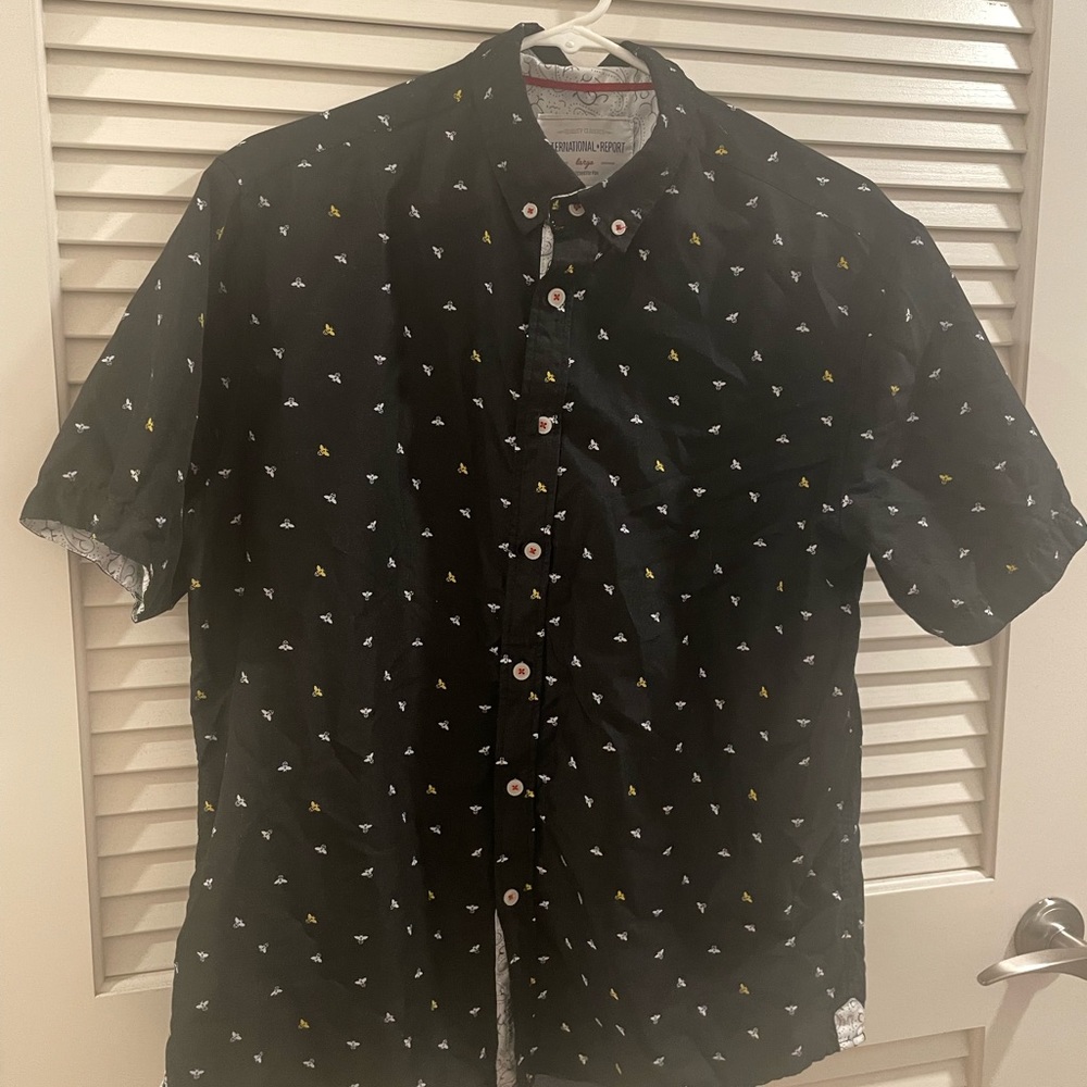 Men large button up shirt